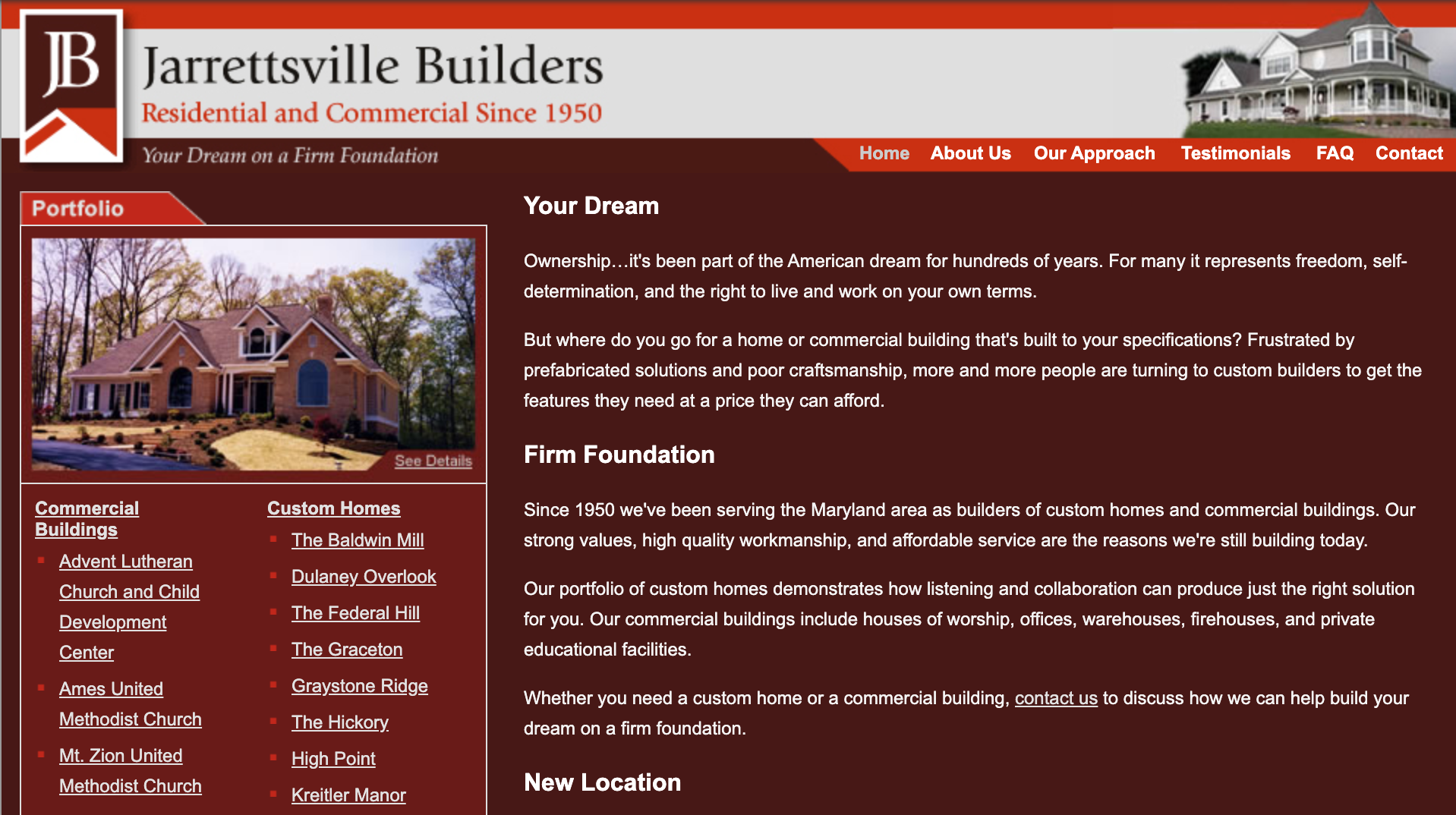 Jarrettsville Builders old home page