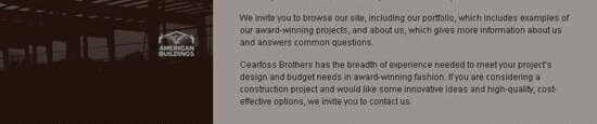 Cearfoss Brothers Construction Website