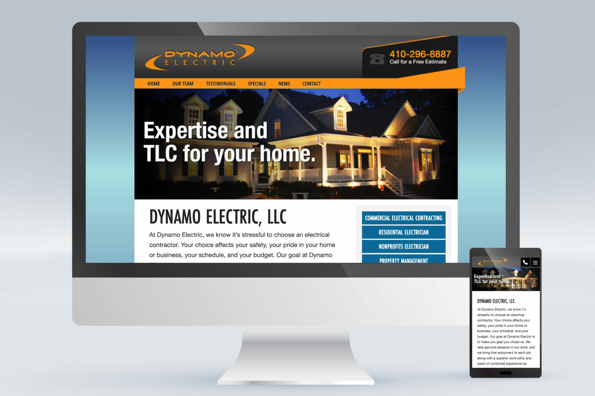 home page for dynamoelectricllc.com
